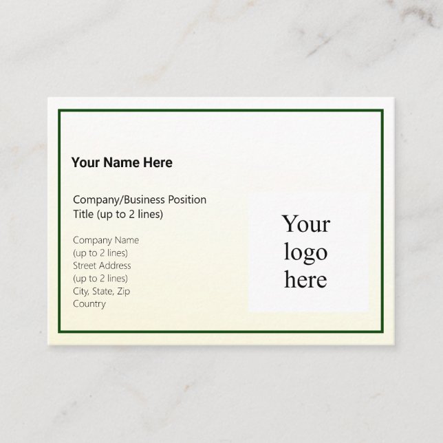 Gold Tint Gradient & Hunter Logo Mighty Business Card (Front)