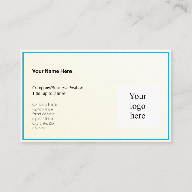 Gold Tint Gradient & Sky Blue Logo Std. Business Card (Front)
