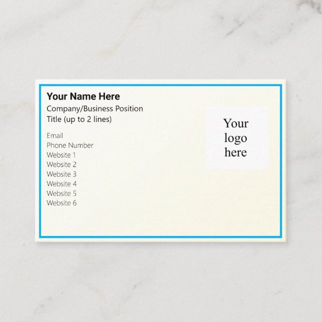 Gold Tint Gradient & Sky Blue Online Biz Logo  Business Card (Front)