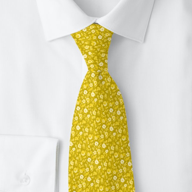 Gold Tiny Flowers Neck Tie (Creator Uploaded)