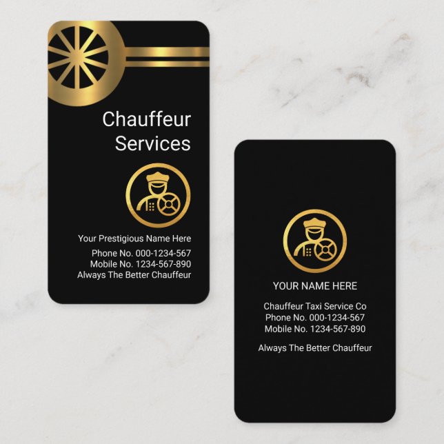 Gold Tire Undercarriage Driving Business Card (Front/Back)
