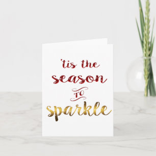 Gold Tis The Season To Sparkle Merry Christmas Card