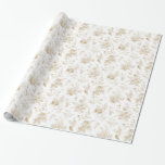 Gold Toile De Jouy Vintage Floral Chinoiserie Wrapping Paper<br><div class="desc">Elevate your celebrations with our gold Toile party decor, featuring detailed floral french country toile on a warm white background. This regency-inspired Chinoiserie design exudes elegance and sophistication. ★ Let me help you plan your next party! ★ If you need coordinating décor, please check my matching collection. If you have...</div>