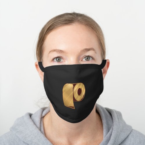 Gold Toilet Roll Black Cotton Face Mask