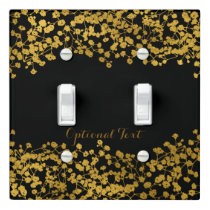 Gold Tone Baby's Breath Black Elegant Floral Light Switch Cover