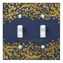 Gold Tone Baby's Breath Blue Elegant Floral Light Switch Cover