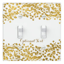 Gold Tone Baby's Breath White Elegant Floral Light Switch Cover