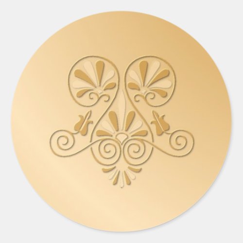 Gold tone embossed Wedding Stickers