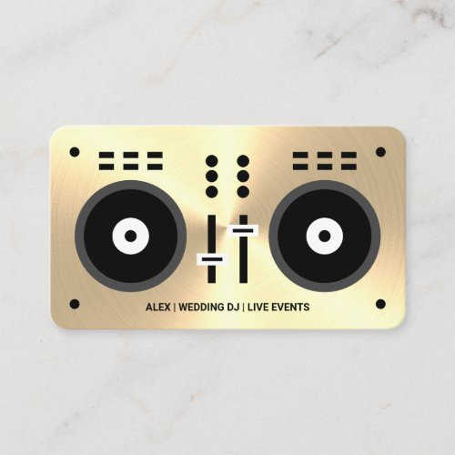 Gold_Tone Faux Wedding DJ Business Card