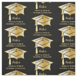 Gold Tone Graduation Cap Name Class Year School Fabric