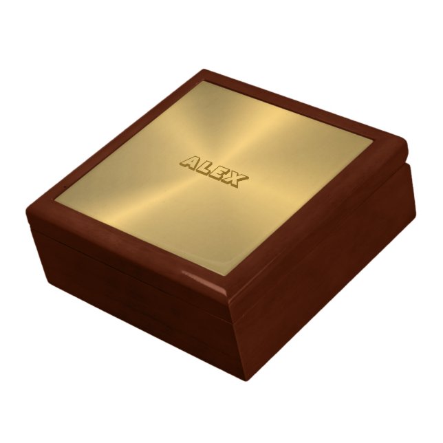 Gold Tone Metallic Texture Gift Box (Side)