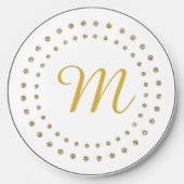 Gold Tone Monogram Wireless Charger (Front)