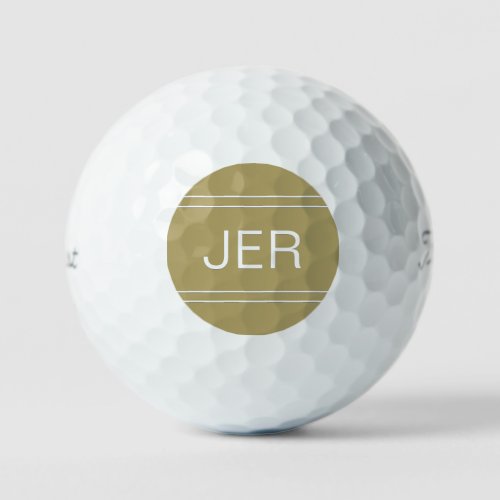 Gold Tone Monogrammed Initial Personalized Golfer Golf Balls