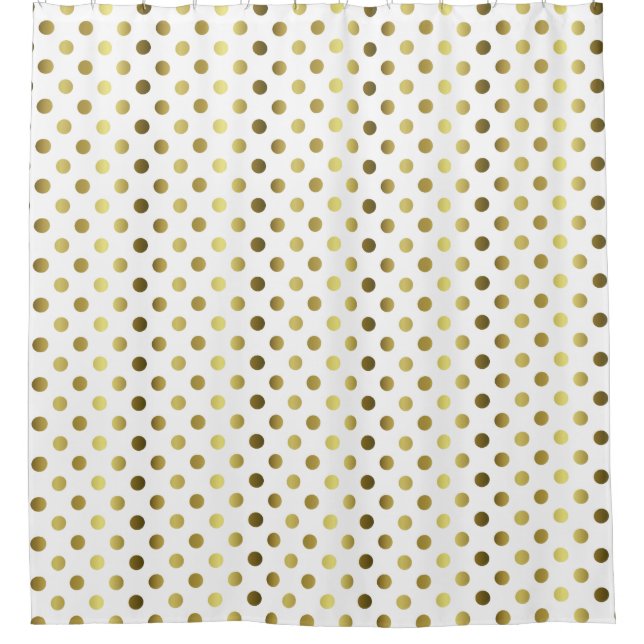 Gold Tone Polka Dot Shower Curtain (Front)