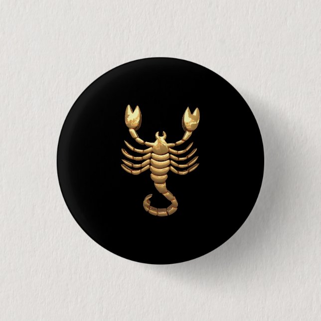 Gold Tone Scorpio Scorpion Symbol Zodiac Button (Front)