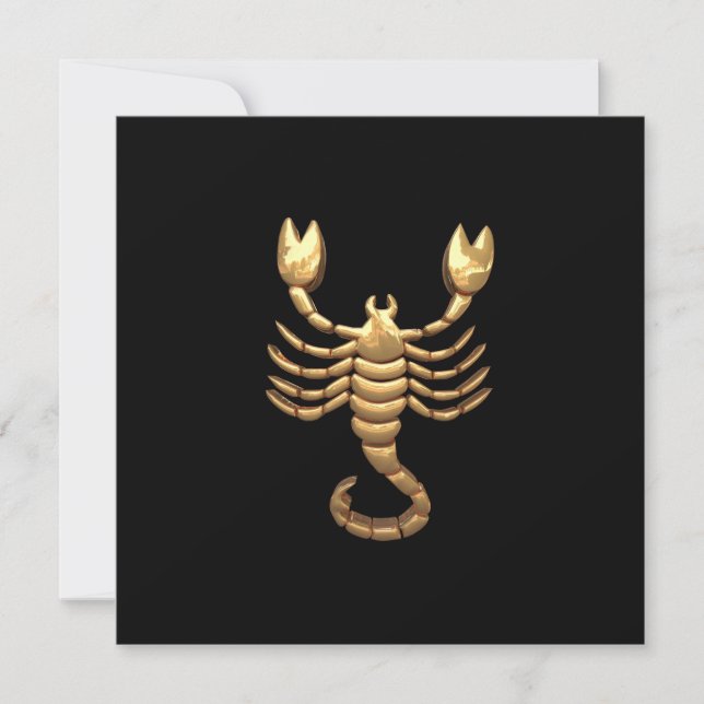 Gold Tone Scorpio Scorpion Symbol Zodiac Invitation (Front)