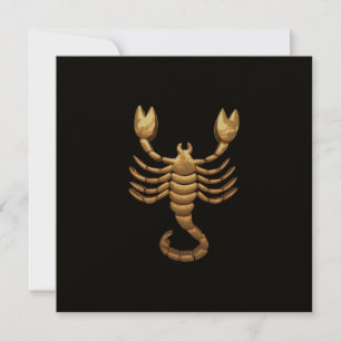 Gold Tone Scorpio Scorpion Symbol Zodiac Invitation