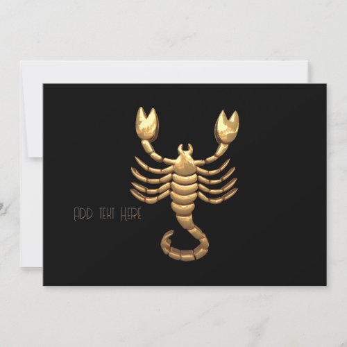 Gold Tone Scorpio Scorpion Symbol Zodiac Invitation