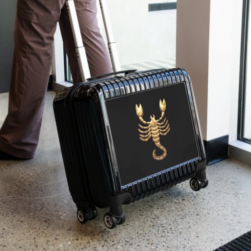 Gold Tone Scorpio Scorpion Symbol Zodiac Luggage