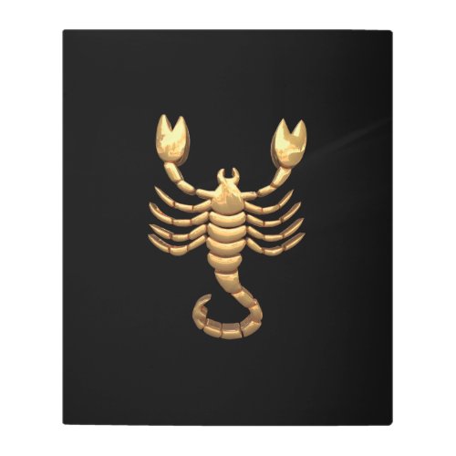 Gold Tone Scorpio Scorpion Symbol Zodiac Metal Print