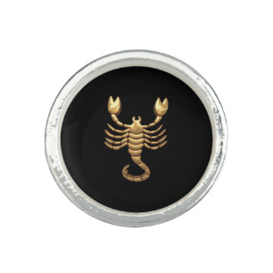 Gold Tone Scorpio Scorpion Symbol Zodiac Ring