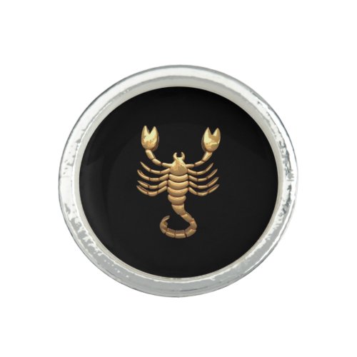 Gold Tone Scorpio Scorpion Symbol Zodiac Ring