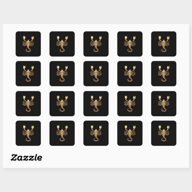 Gold Tone Scorpio Scorpion Symbol Zodiac Sticker  (Sheet)