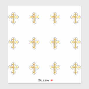 Gold Tone Trinity Cross Sticker