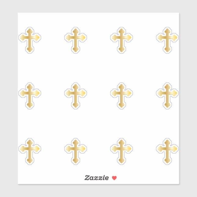 Gold Tone Trinity Cross Sticker (Sheet)