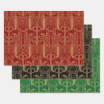 Gold tones Art Deco pattern Wrapping Paper Sheets