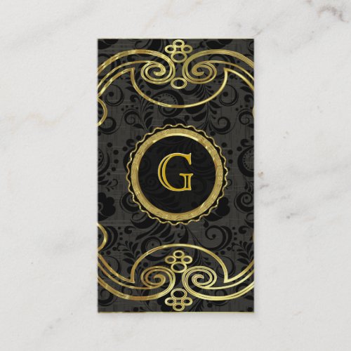 Gold Tones Baroque Swirls Pattern 2 Business Card