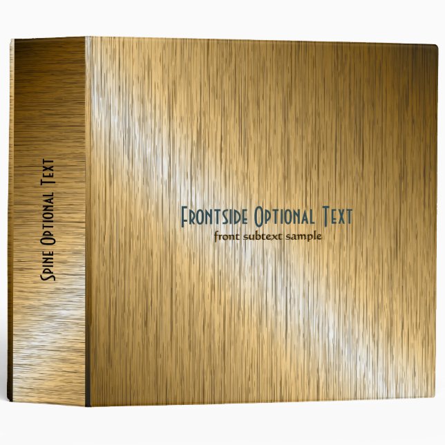 Gold Tones Brushed Steel Look Customized Binder (Front/Spine)
