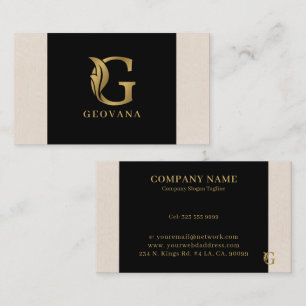 Gold tones letter G floral decorative Business Card