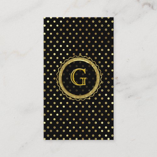 Gold Tones PolkaDot Seamless Pattern Business Card