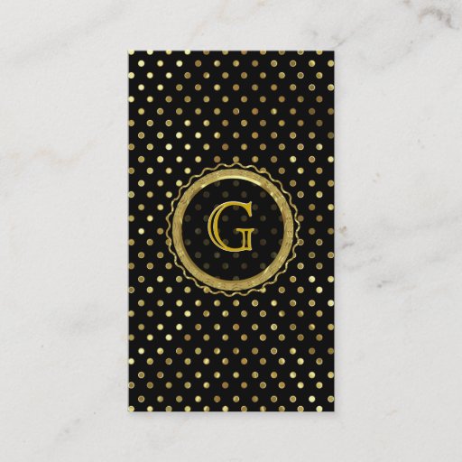 Customizable Gold Tones PolkaDot Seamless Pattern Business Card