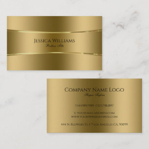 Gold tones shiny look stripes business card