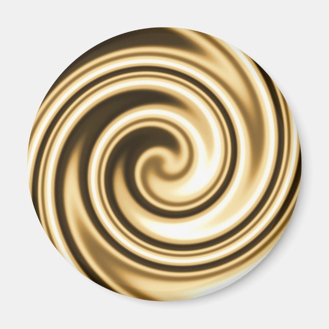 Gold Tones Soft Focus Spiral Swirl Magnet (Front)