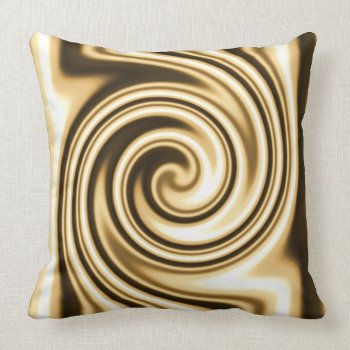 Gold Tones Soft Focus Spiral Swirl Tribal Style Throw Pillow by M_Sylvia_Chaume at Zazzle