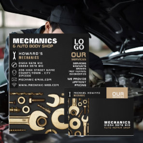 Gold Tools, Auto Mechanic & Repairs Business Card