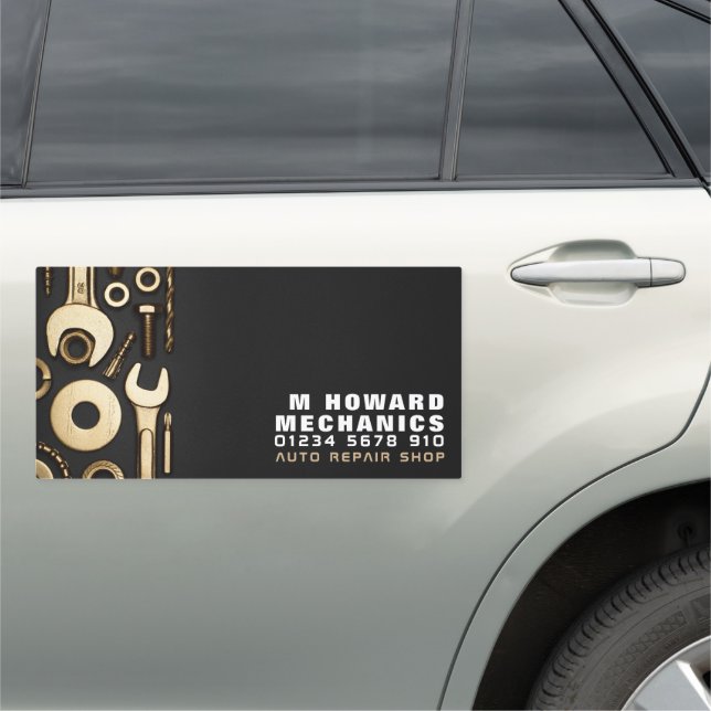 Gold Tools, Auto Mechanic & Repairs Car Magnet (In Situ)