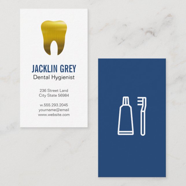 Gold Tooth Logo Business Card (Front/Back)
