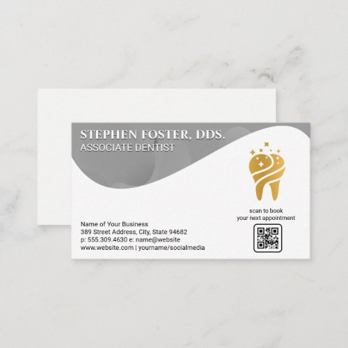 Gold Tooth Logo   Dentistry  QR Code  Business Card