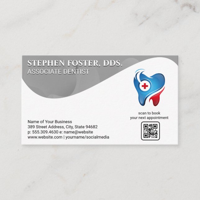 Gold Tooth Logo |  Dentistry | QR Scan Business Card (Front)