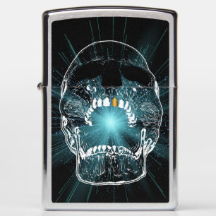 Gold Tooth Skull Zippo - Skull Face Lighter