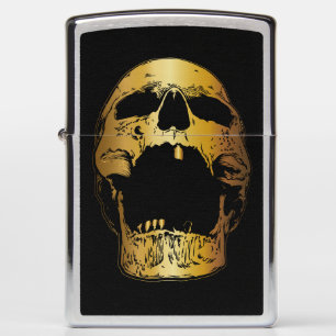 Gold Tooth Skull Zippo - Skull Face Zippo Lighter