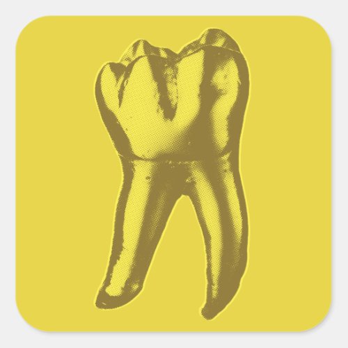 Gold Tooth Square Sticker