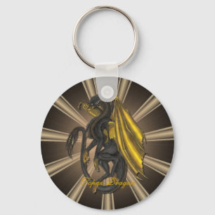 Gold Topaz Dragon Key Chain
