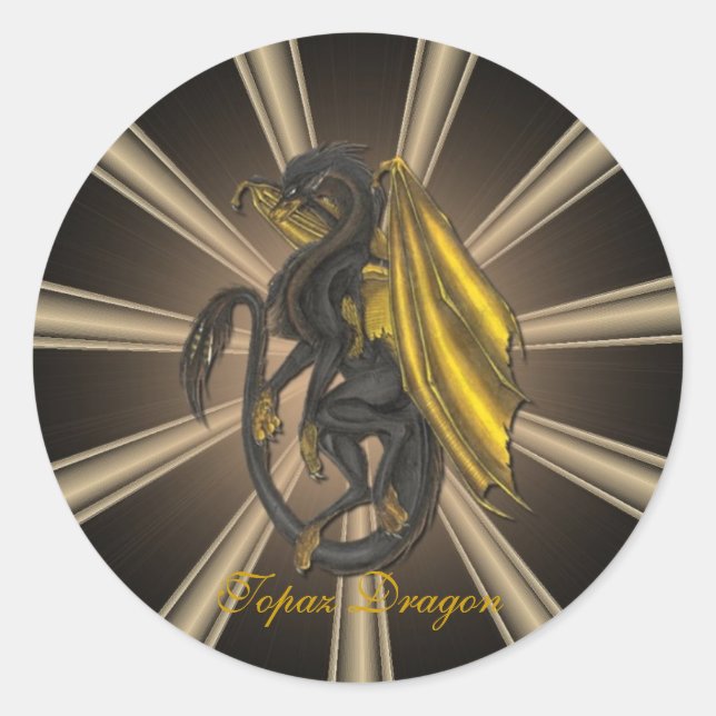 Gold Topaz Dragon Stickers (Front)