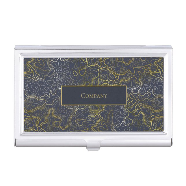 Gold Topography Business Card Case (Front)