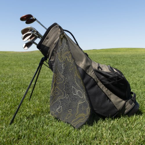 Gold Topography Golf Towel